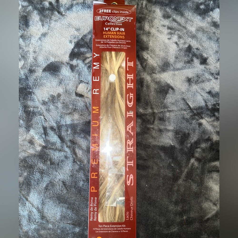 Premium human hair extensions. Color is dark blonde frost. 10 pieces